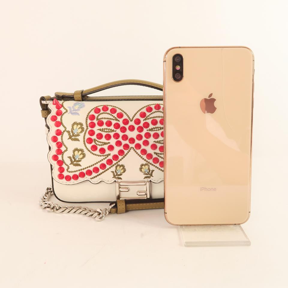 Fendi Double Micro Bow Baguette Multicolor Calfskin Leather Shoulder Bag