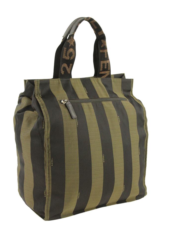 Fendi Foldable Brown Canvas Tote