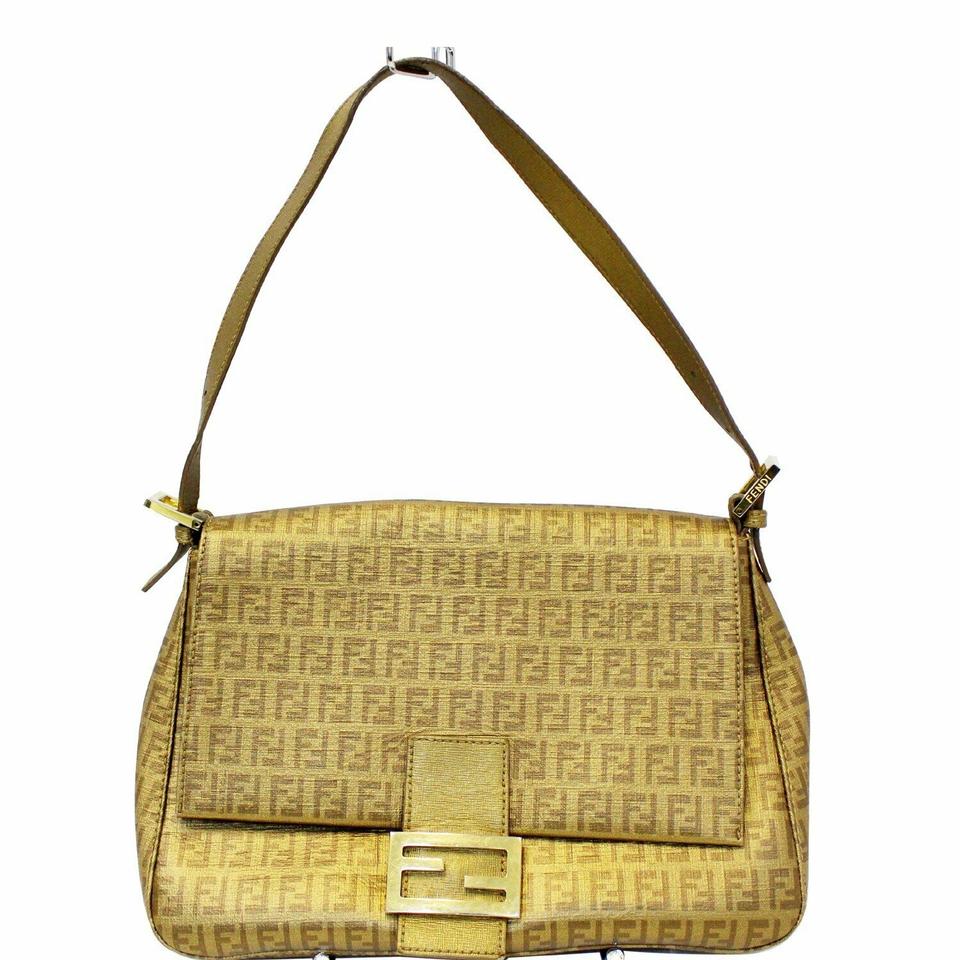 Fendi Forever Mama Gold Zucca Canvas Shoulder Bag