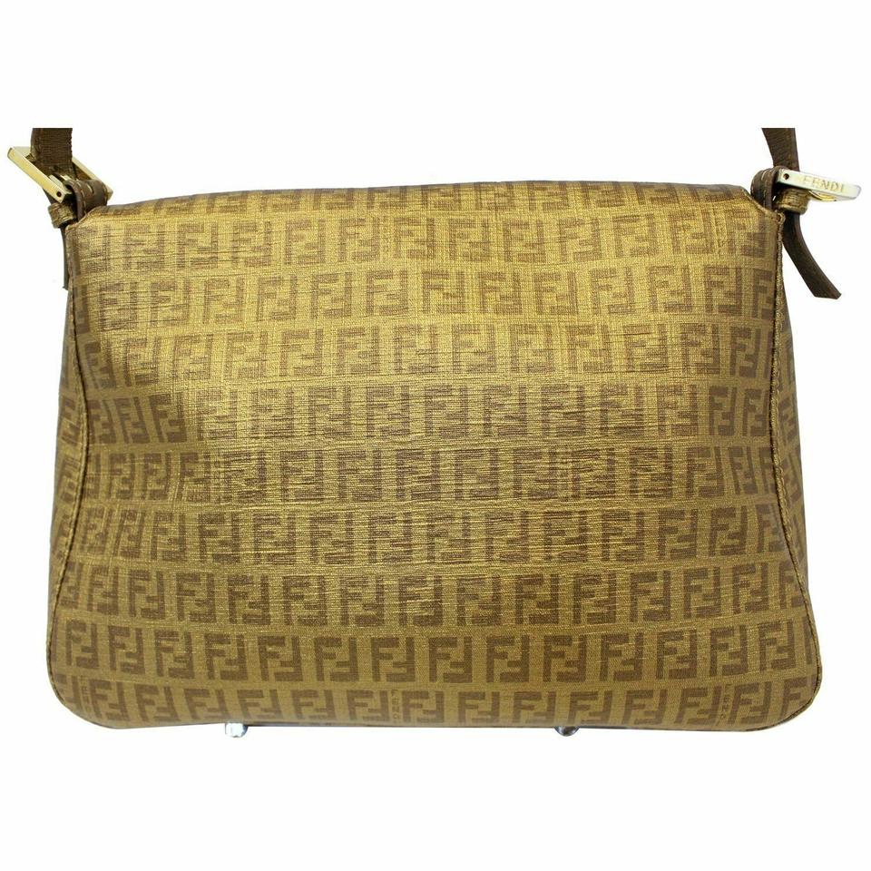Fendi Forever Mama Gold Zucca Canvas Shoulder Bag