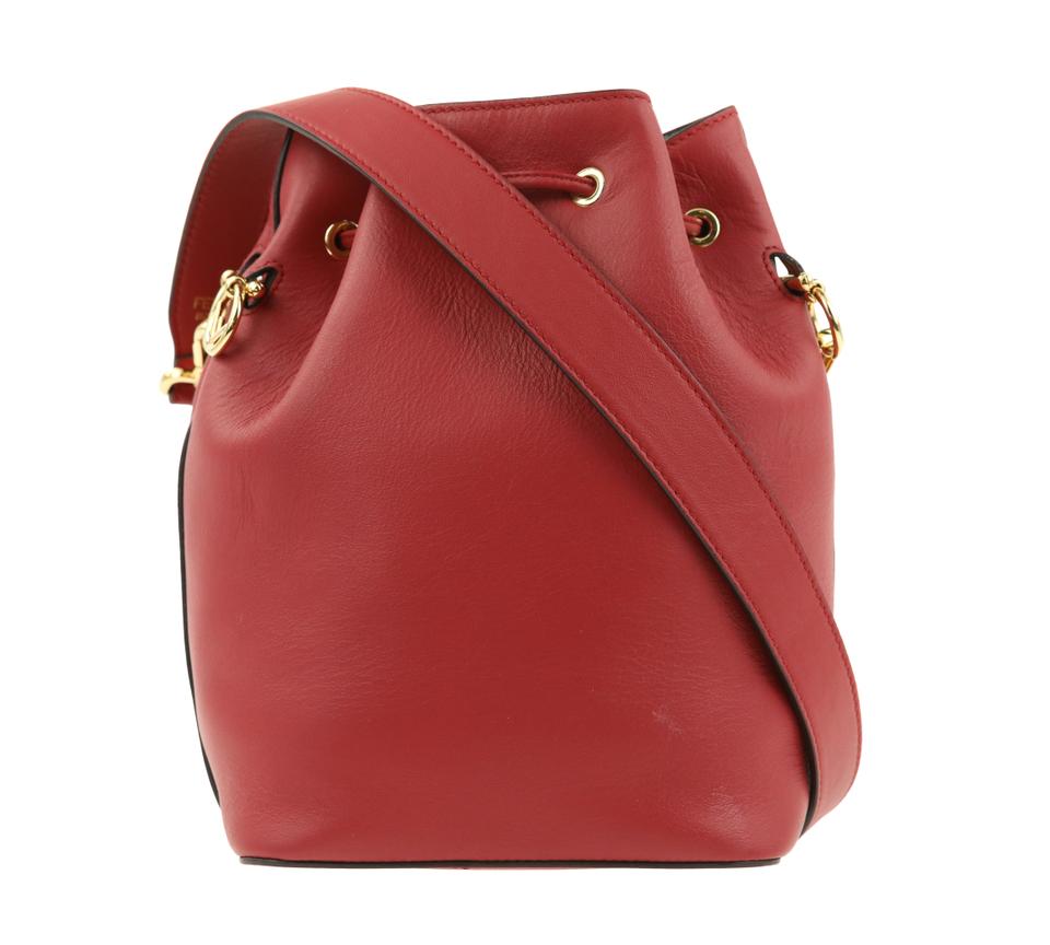 Fendi Grande Mon Tresor Red Leather Shoulder Bag