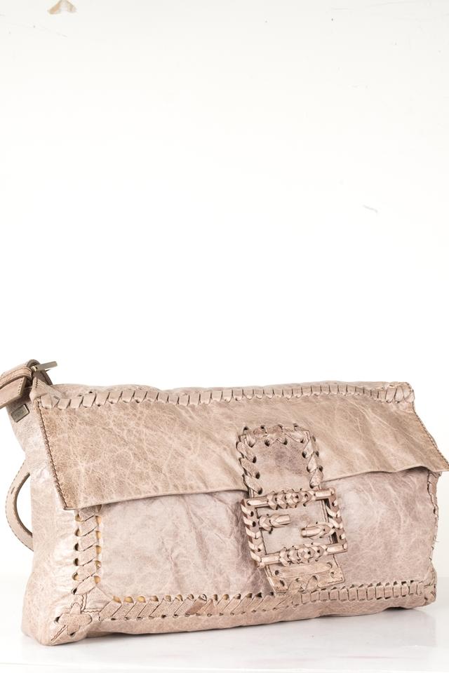 Fendi Grey Leather Shoulder Bag