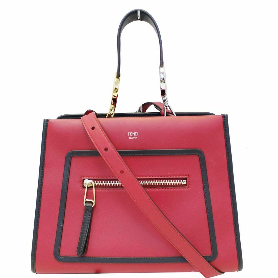 Fendi Shoulder Bag Runway Red Leather Tote