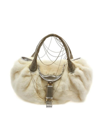 Fendi Spy 8b Limited Edition White Mink Fur Shoulder Bag