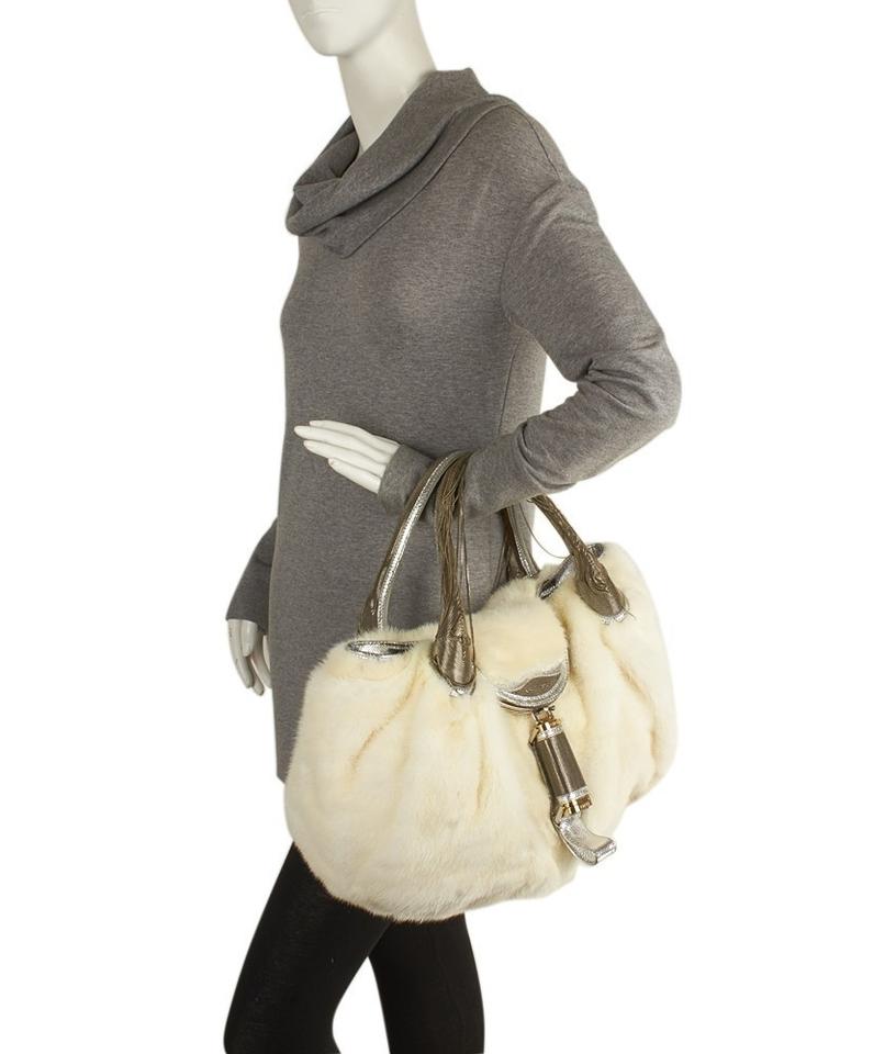 Fendi Spy 8br511 Limited Edition White Mink Fur Shoulder Bag