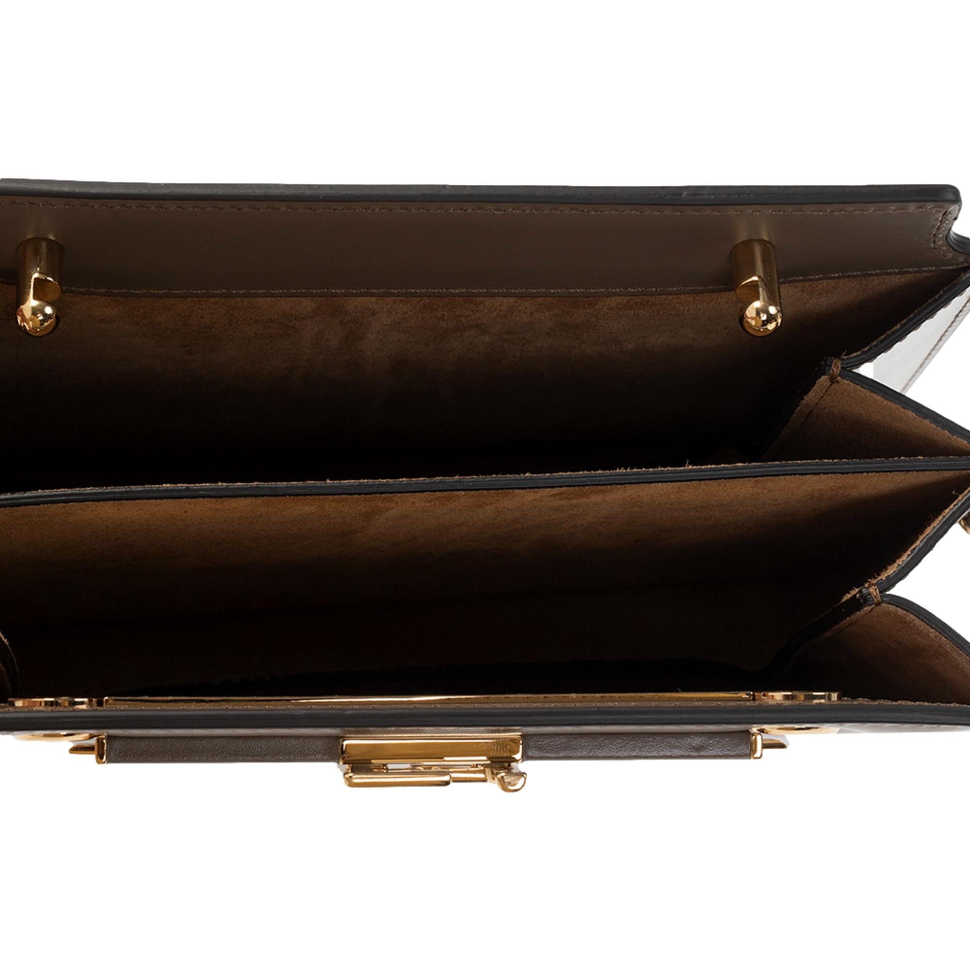 Fendi Touch Taupe Tartufo Leather Shoulder Bag 8BT350