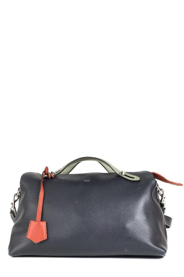 Fendi Tricolor By The Way Handle Navy Leather Shoulder Bag