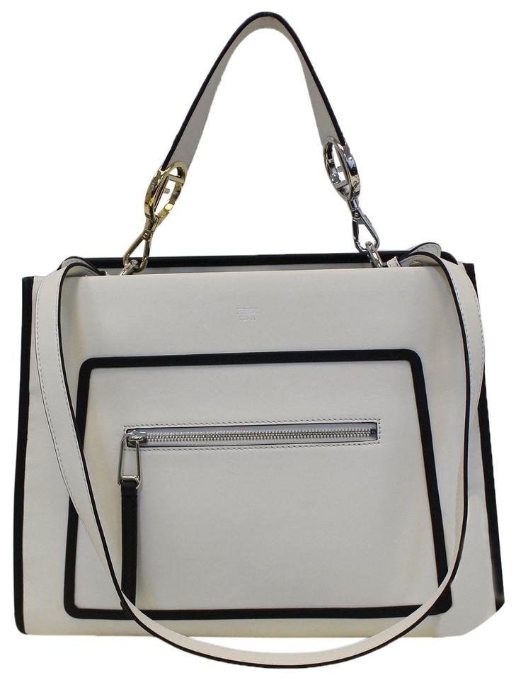Fendi Tote White Leather Runway Shoulder Bag