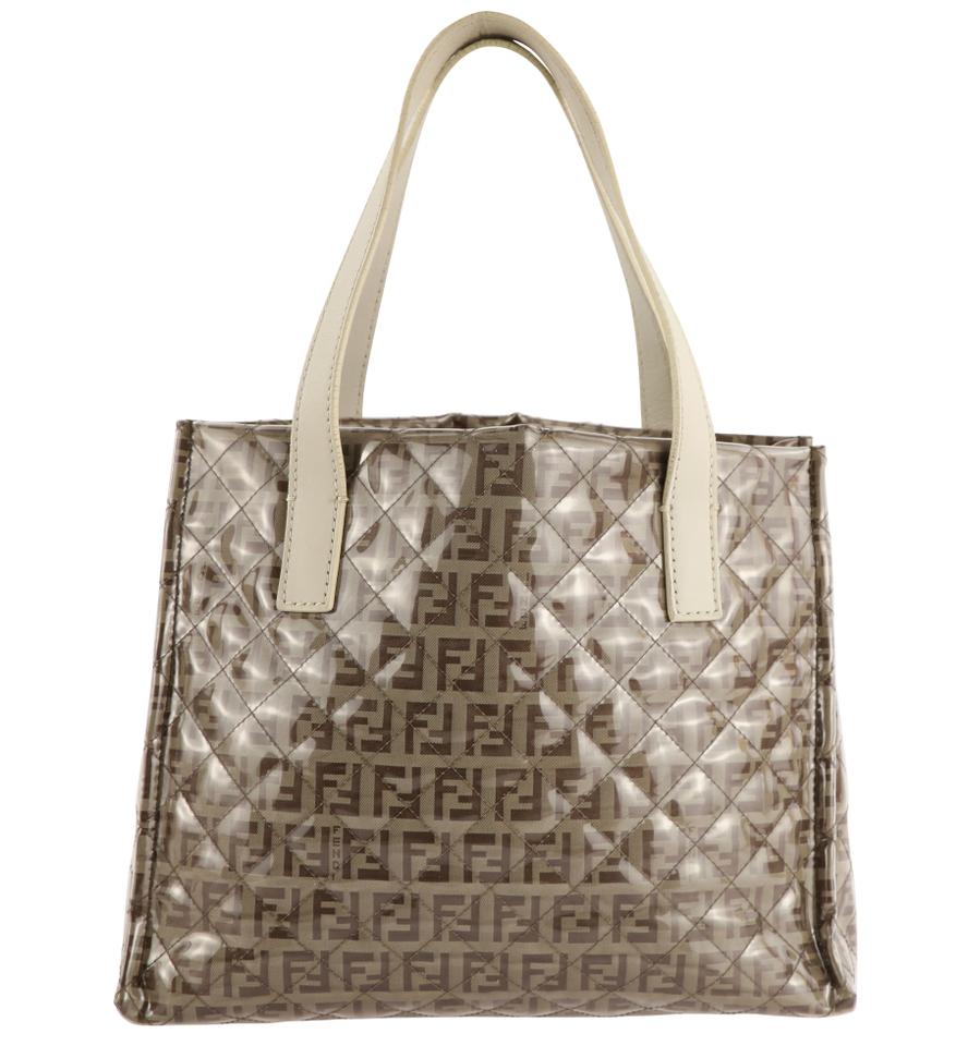 Fendi Zucchino Ff Quilted Brown Pvc Tote