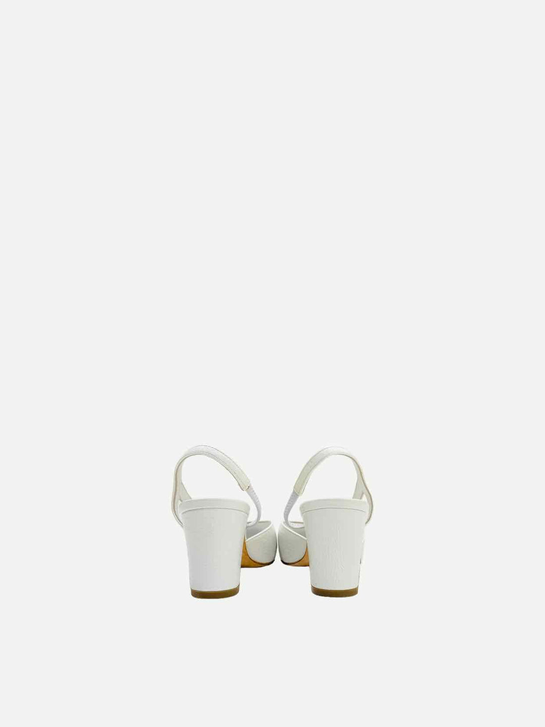 CHANEL White Cap Toe Slingbacks