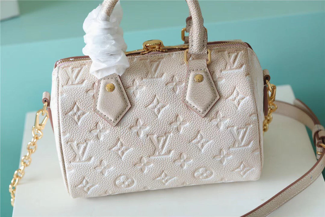 LV Speedy Bandouliere 20 Monogram Empreinte Pale Beige For Womtlm,  Shoulder And Crossbody Bags 20.5cm/8.1in LV M46163