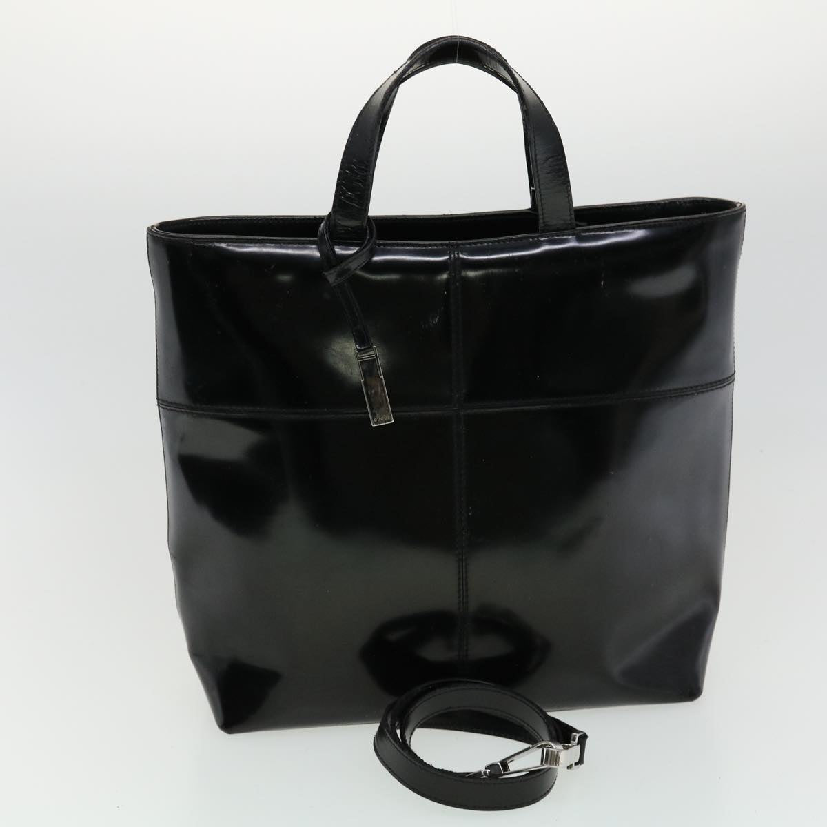 GUCCI Hand Bag Leather 3Set Black  fm1716