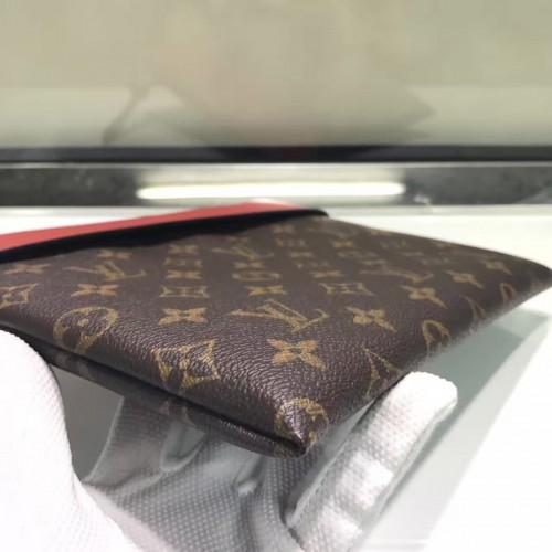 Louis Vuitton Pochette Tuileries Monogram Coated Canvas Red