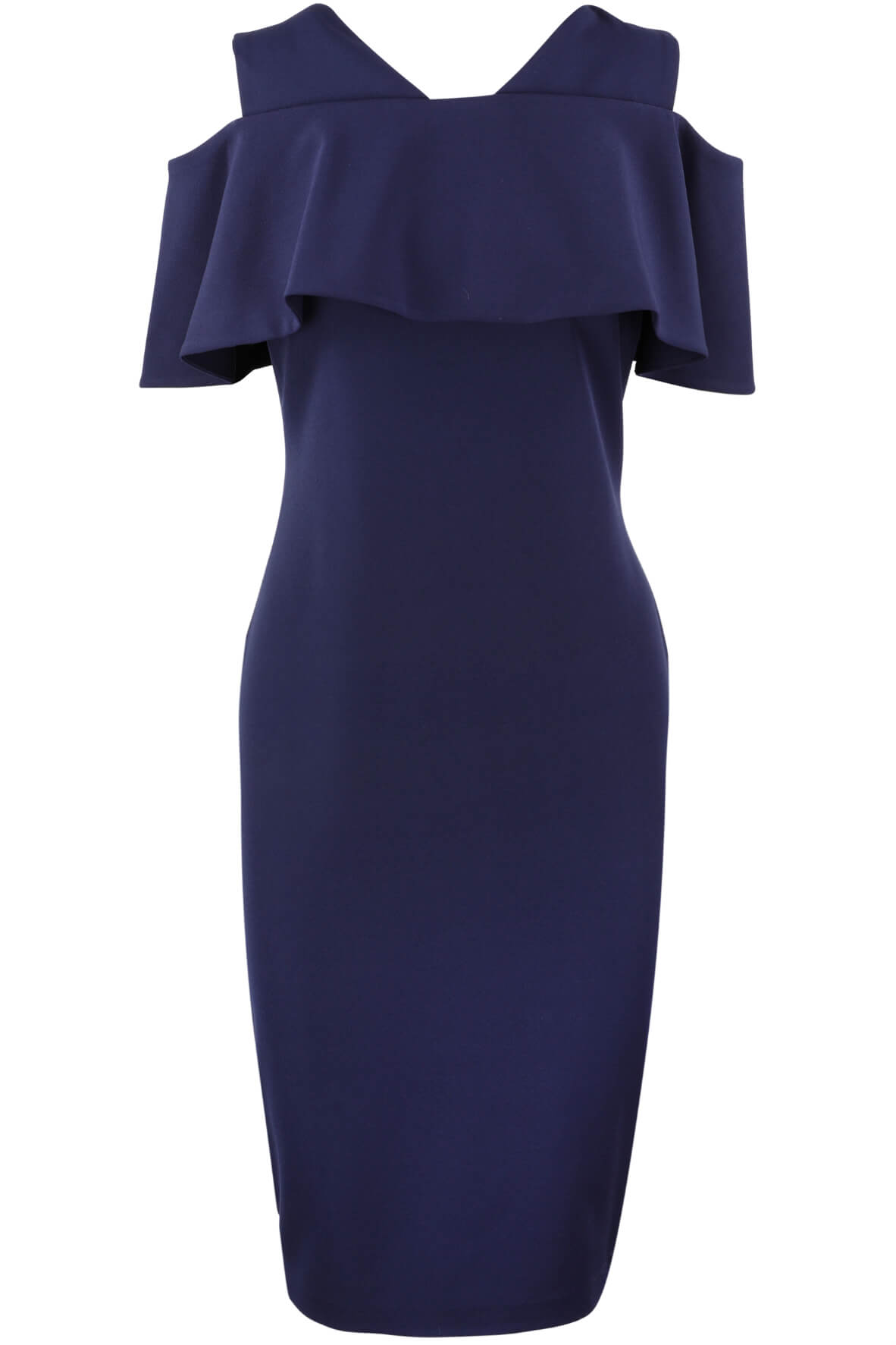 Midi Dress with Cold Shoulder