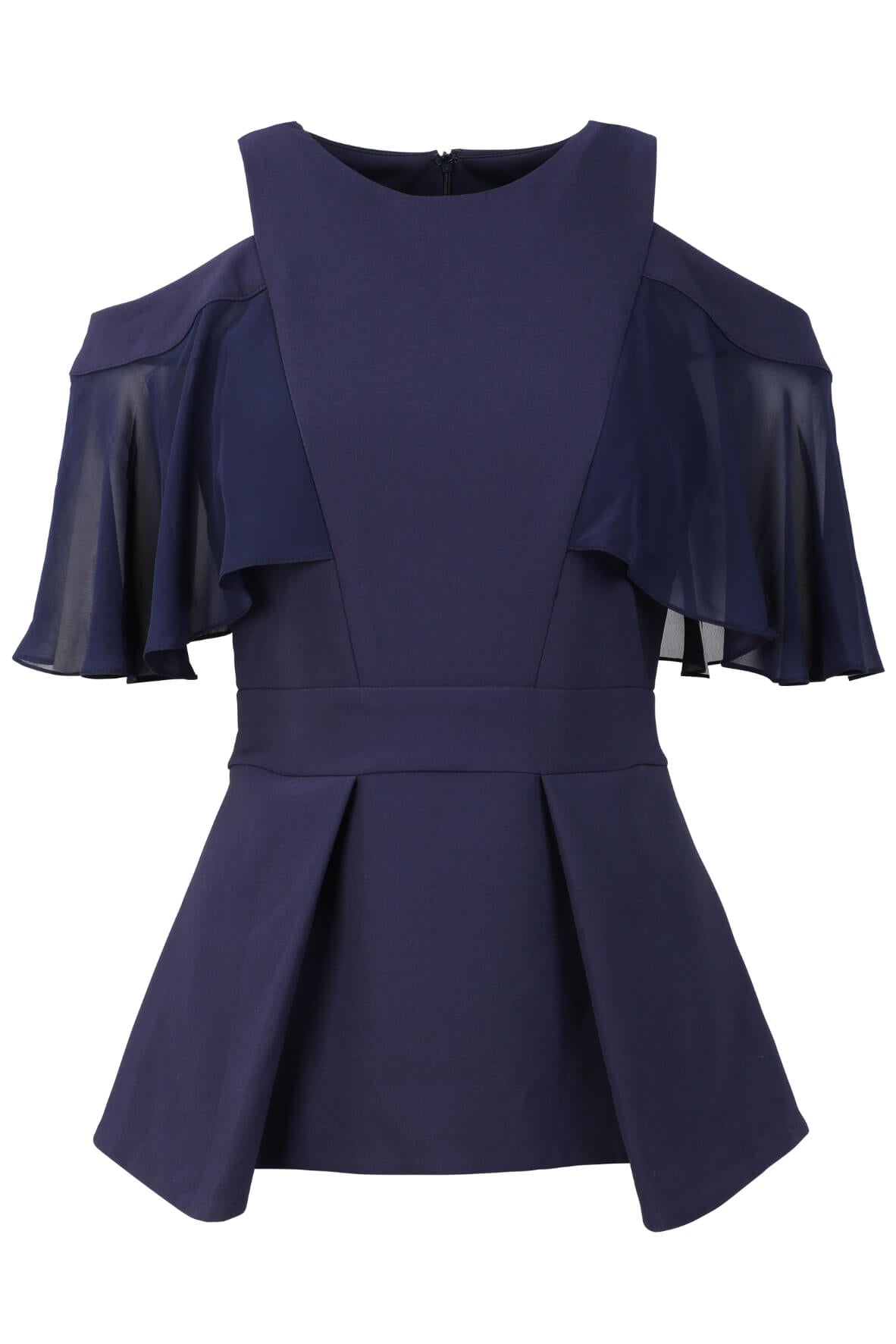 Stretch Crepe Peplum Top