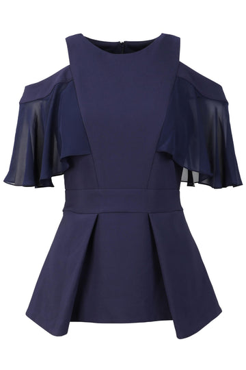 Stretch Crepe Peplum Top