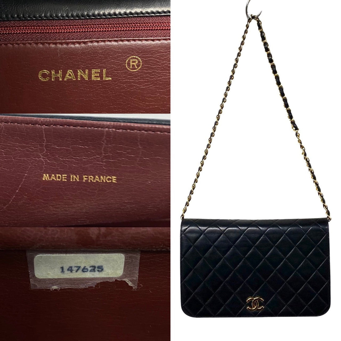 Chanel Quilted CC Full Flap Bag Leather Crossbody Bag in Good condition