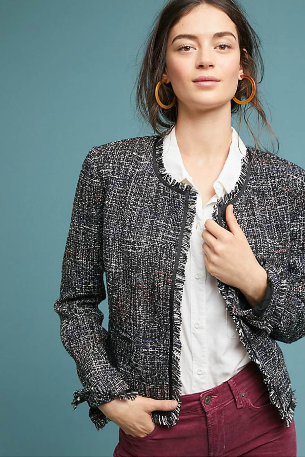 Tati Tweed Fringe Jacket