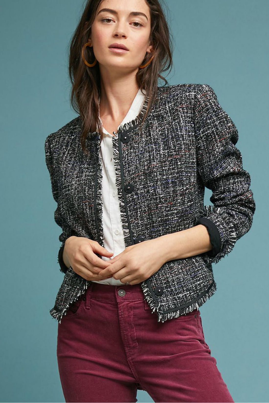 Tati Tweed Fringe Jacket