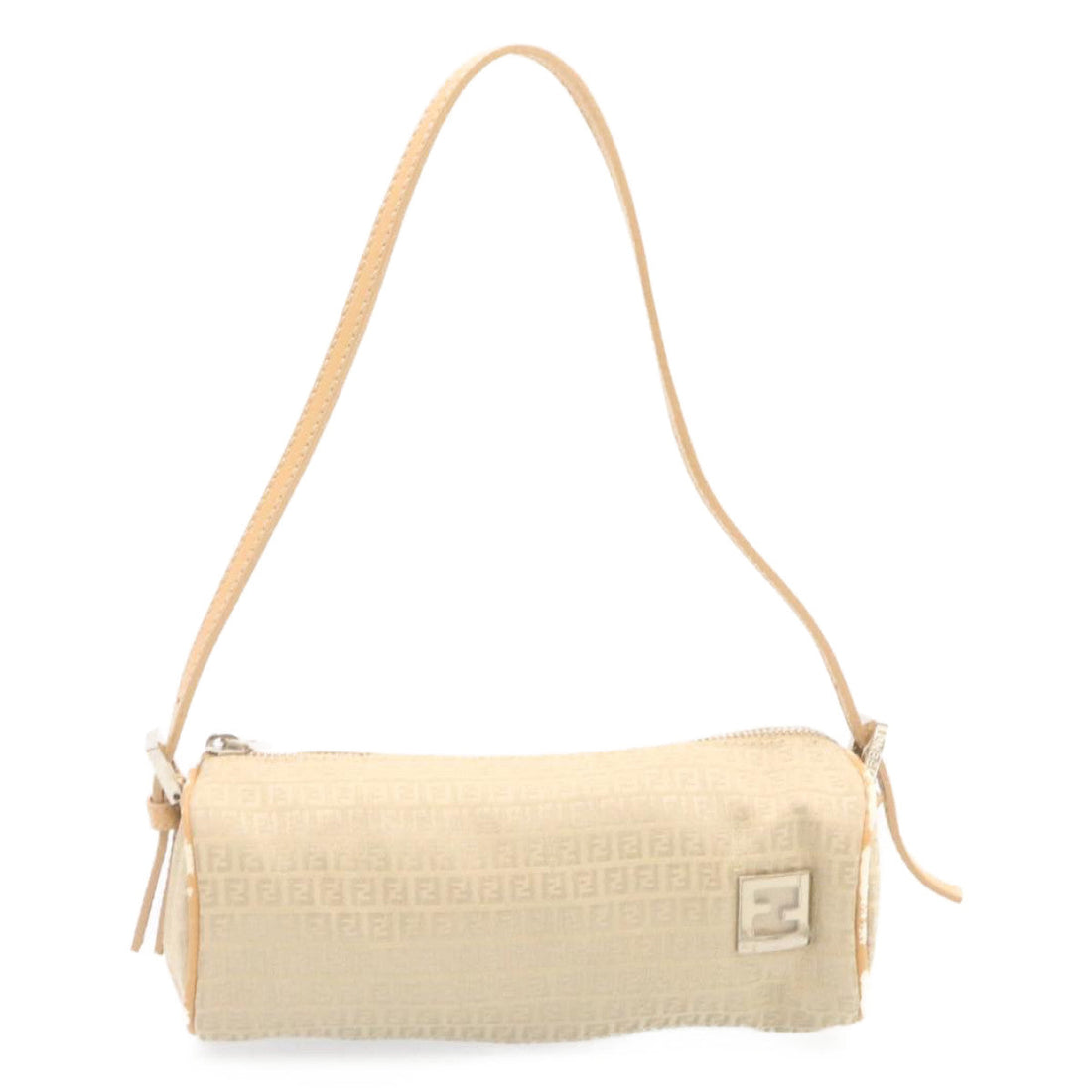 FENDI Micro Zucca Canvas Accessory Pouch Beige Auth am1285g