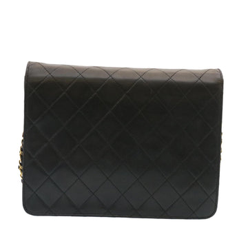 Chanel Matelasse Chain Flap Shoulder Bag Lamb Skin Black Gold CC Auth am1708gA