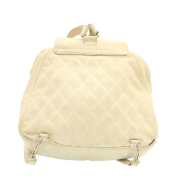 Chanel Caviar Skin Matelasse Backpack White CC  am1922gA