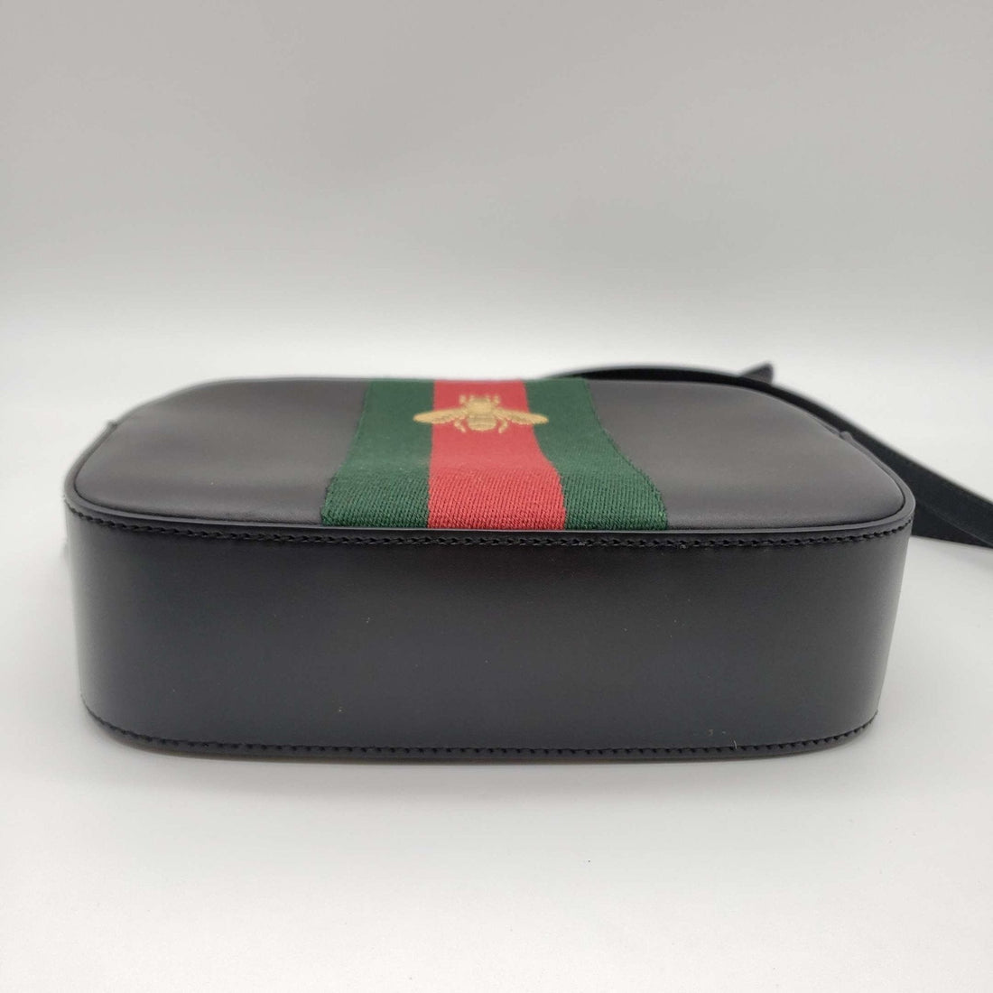 Gucci Bee Camera Black Leather Crossbody Bag