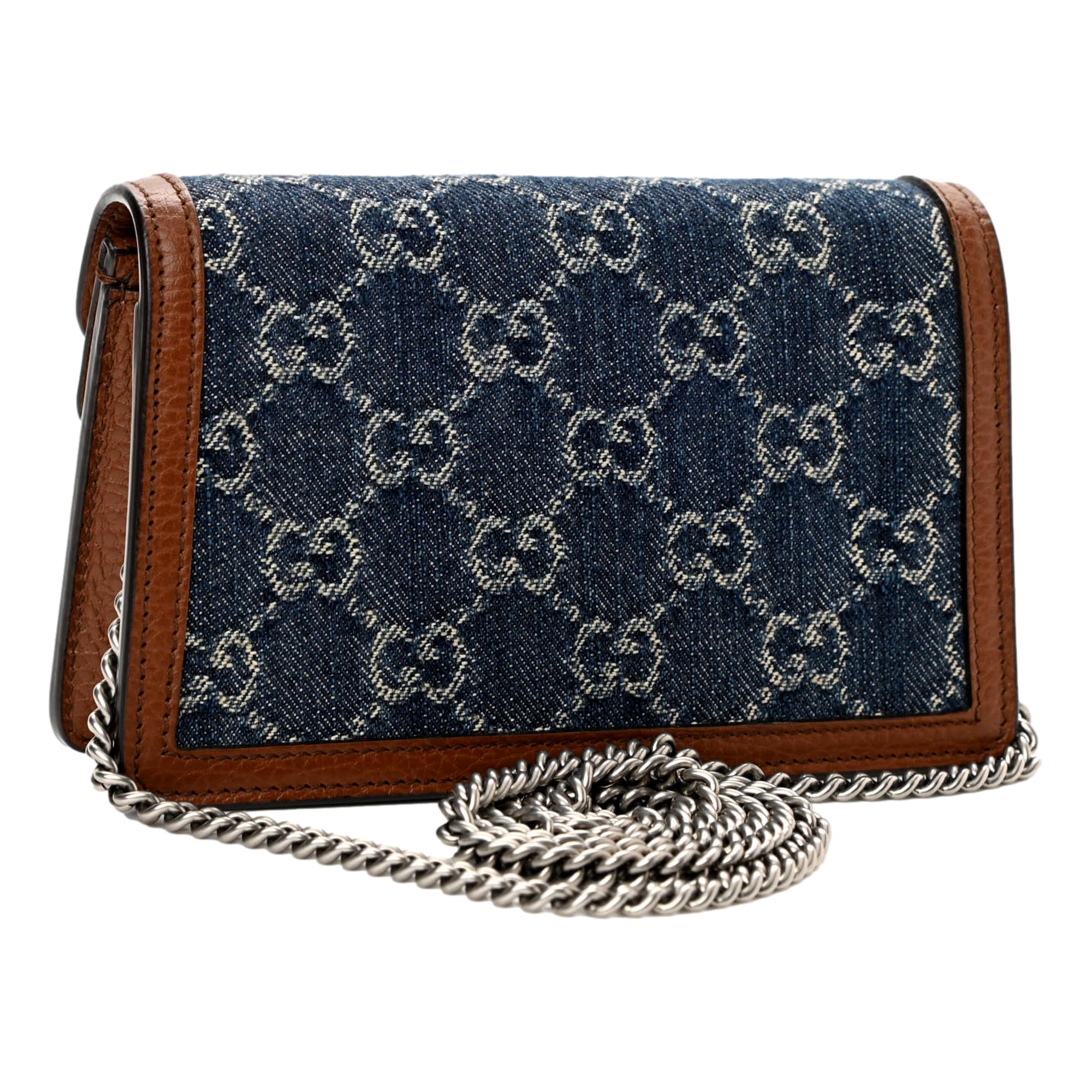 Gucci Dionysus Blue Denim Super Mini Shoulder Bag 476432