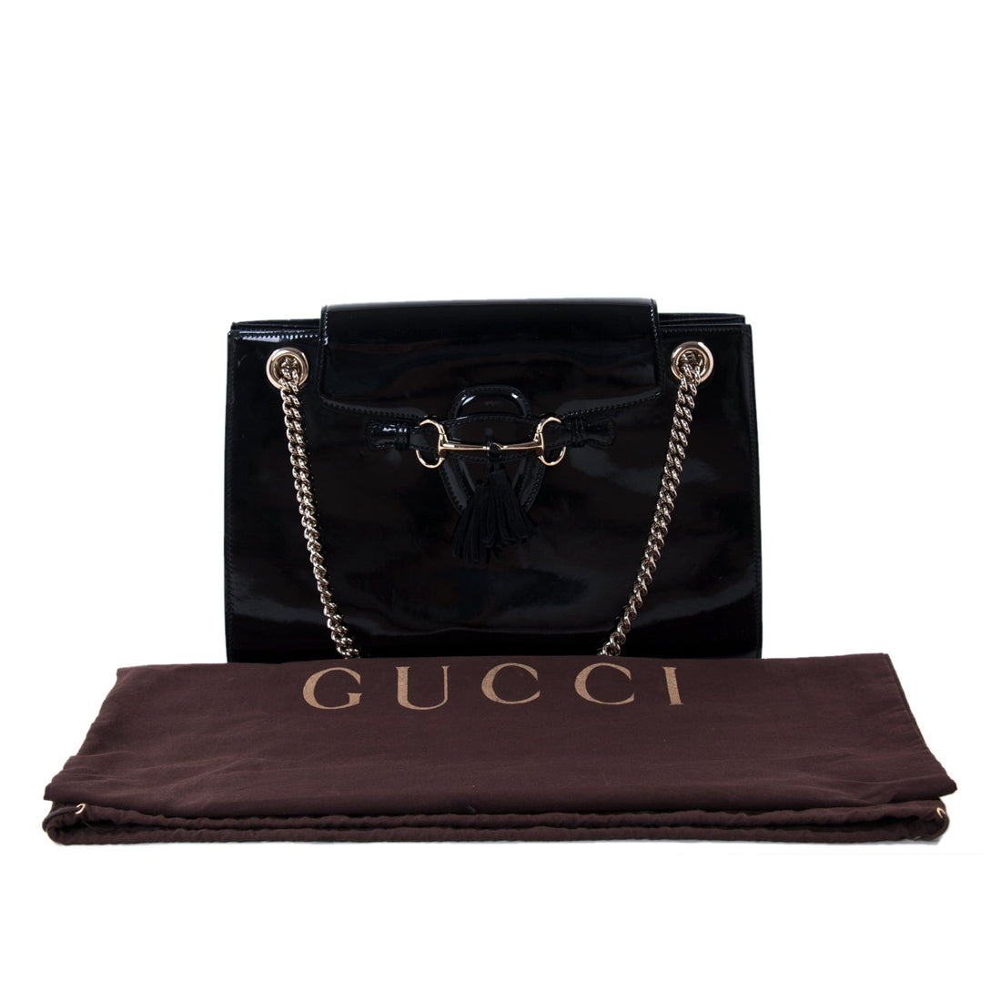 Gucci Emily Large Patent Leather Shoulder Bag