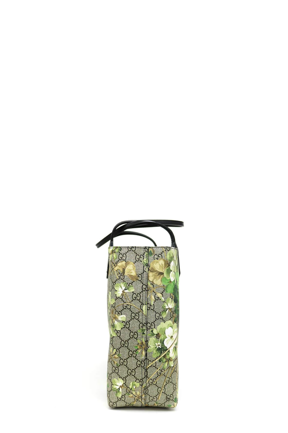 GG Blooms Reversible Tote Green Blooms