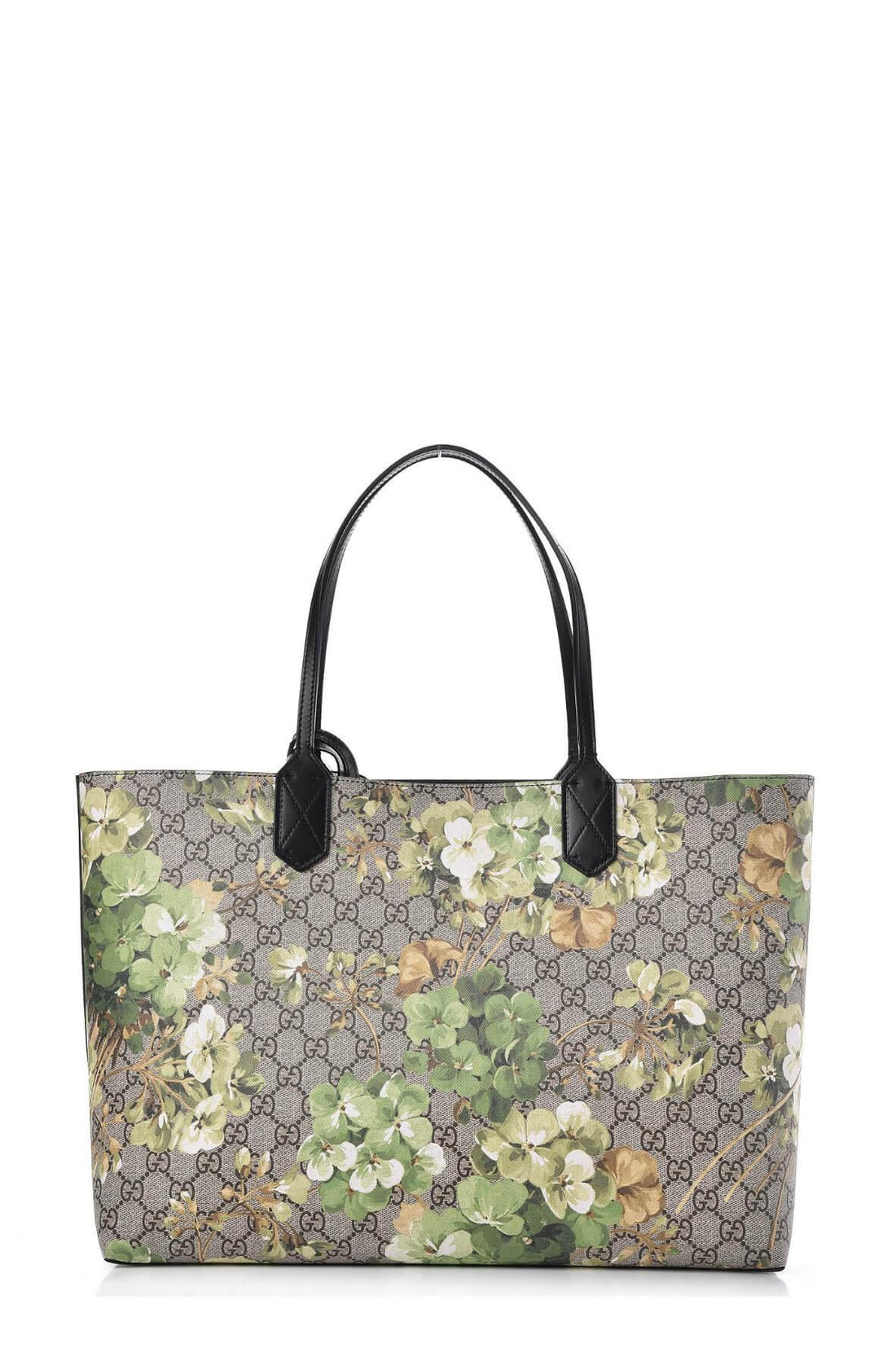 GG Blooms Reversible Tote Green Blooms