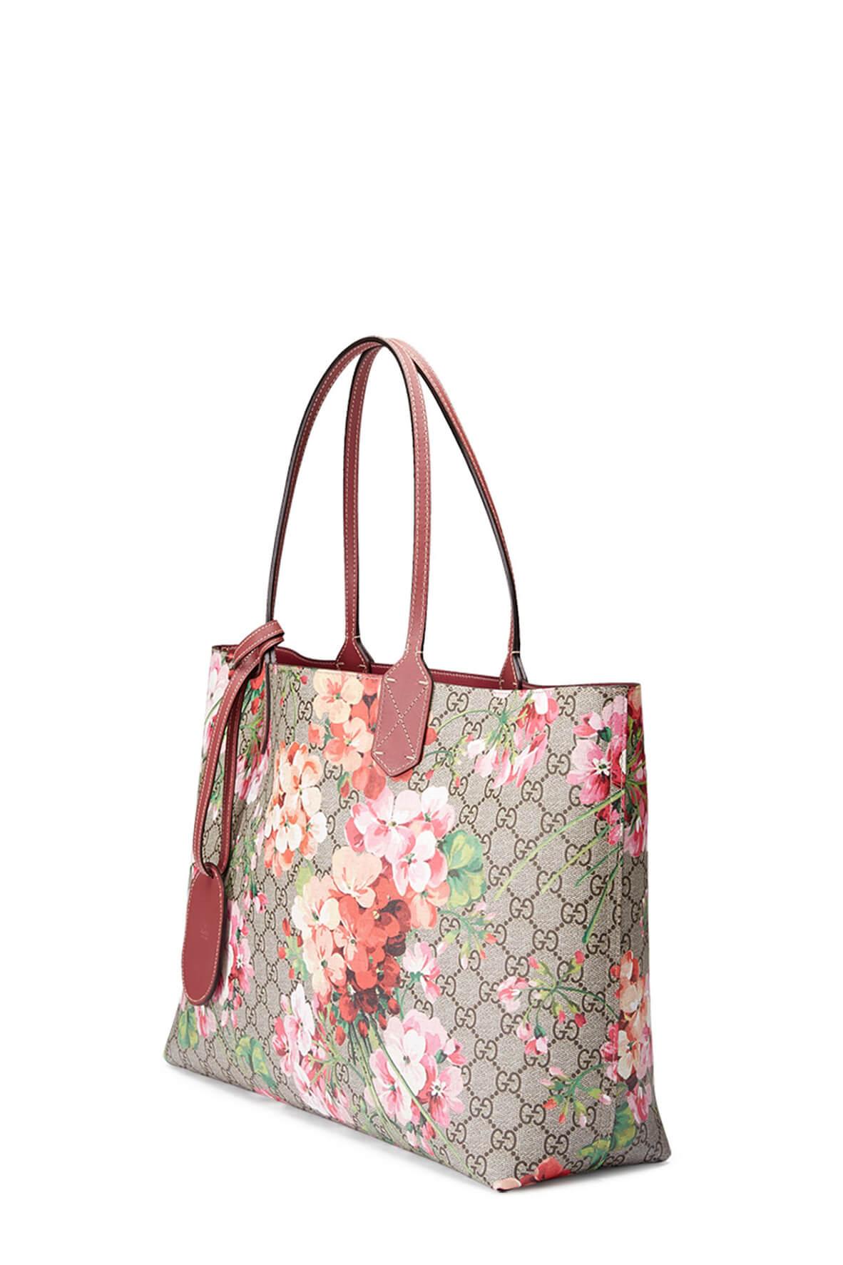 GG Blooms Reversible Tote Red Blooms