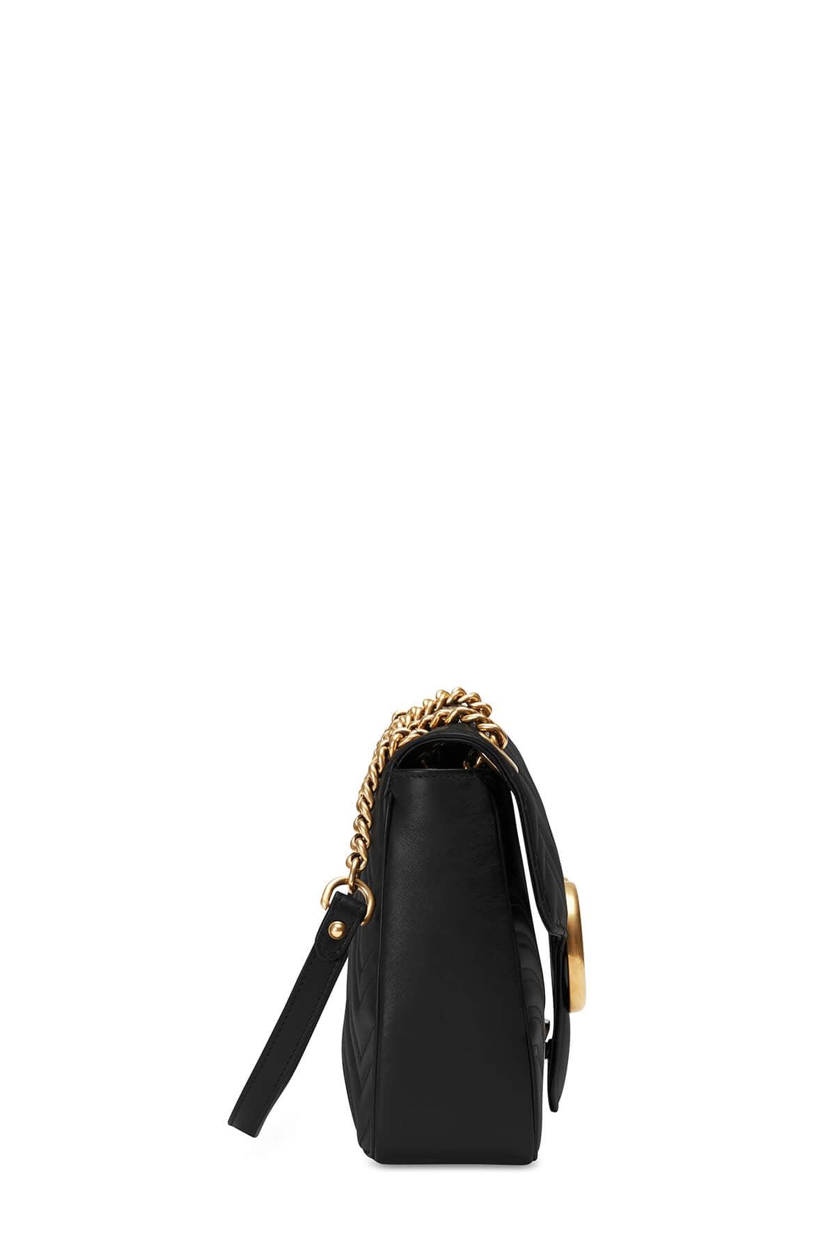 GG Marmont Medium Matelasse Shoulder Bag Black
