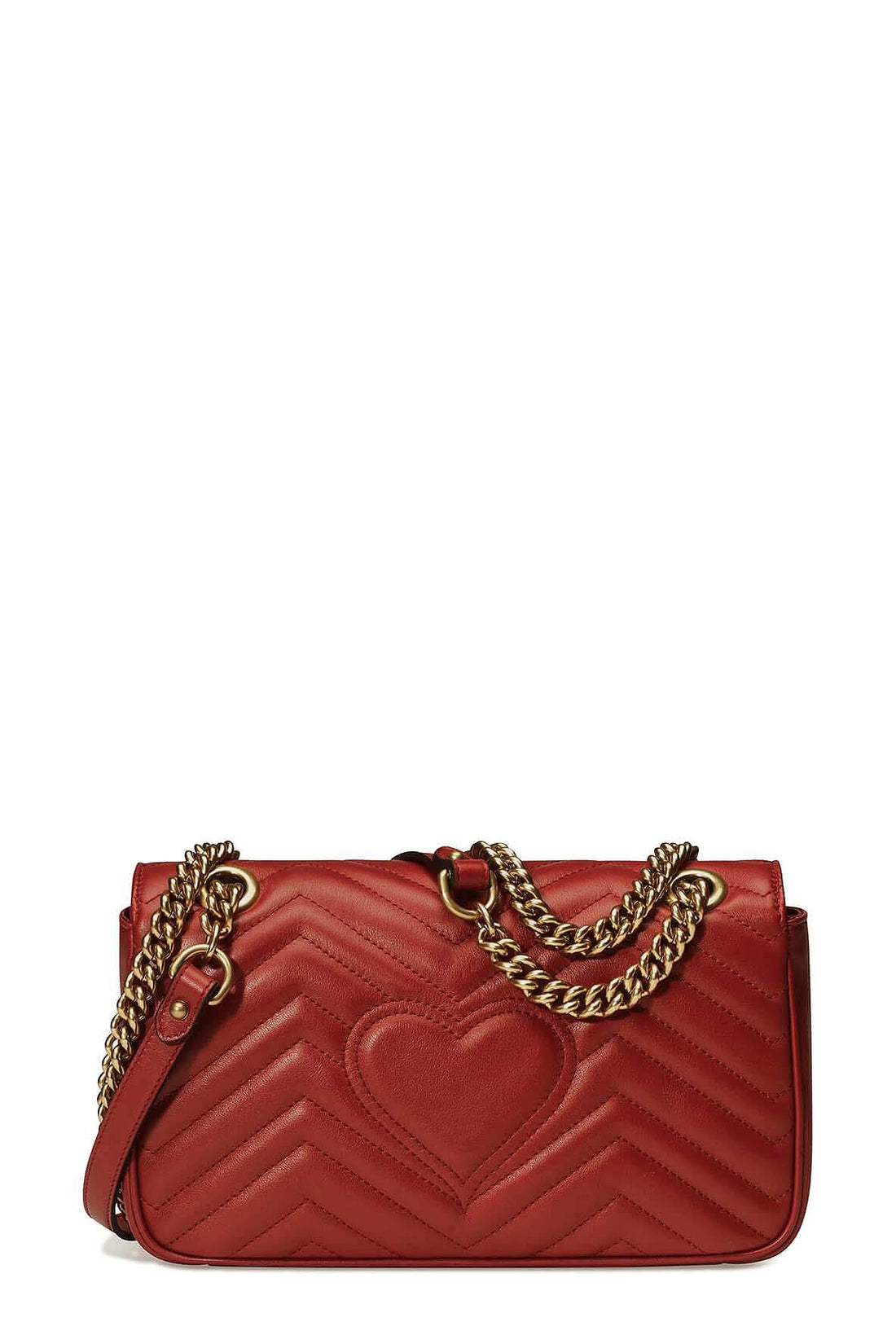 GG Marmont Small Matelasse Shoulder Bag Hibiscus Red