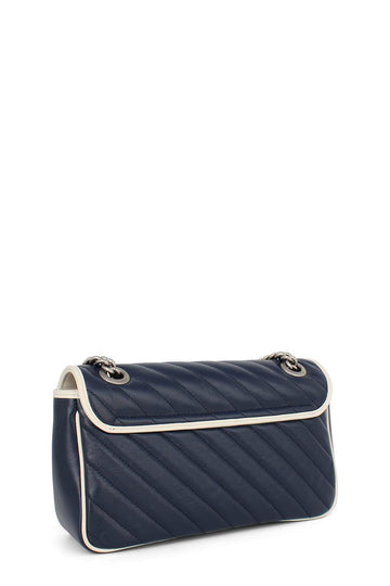 GG Marmont Small Matelasse Shoulder Bag Navy White