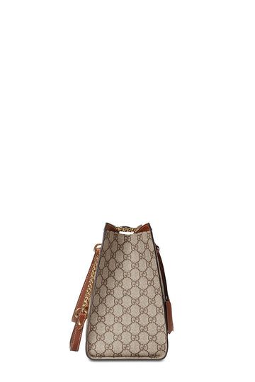 GG Supreme Padlock Medium Shoulder Bag Brown