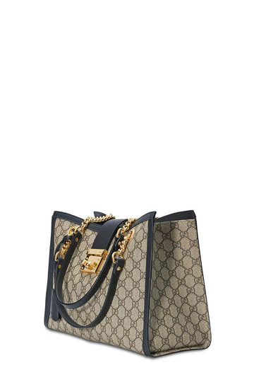 GG Supreme Padlock Medium Shoulder Bag Black