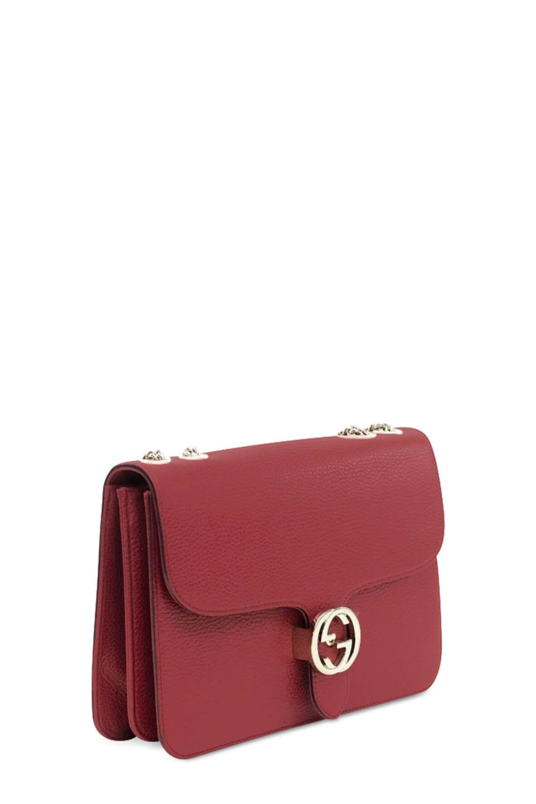 Medium Interlocking Shoulder Bag Red