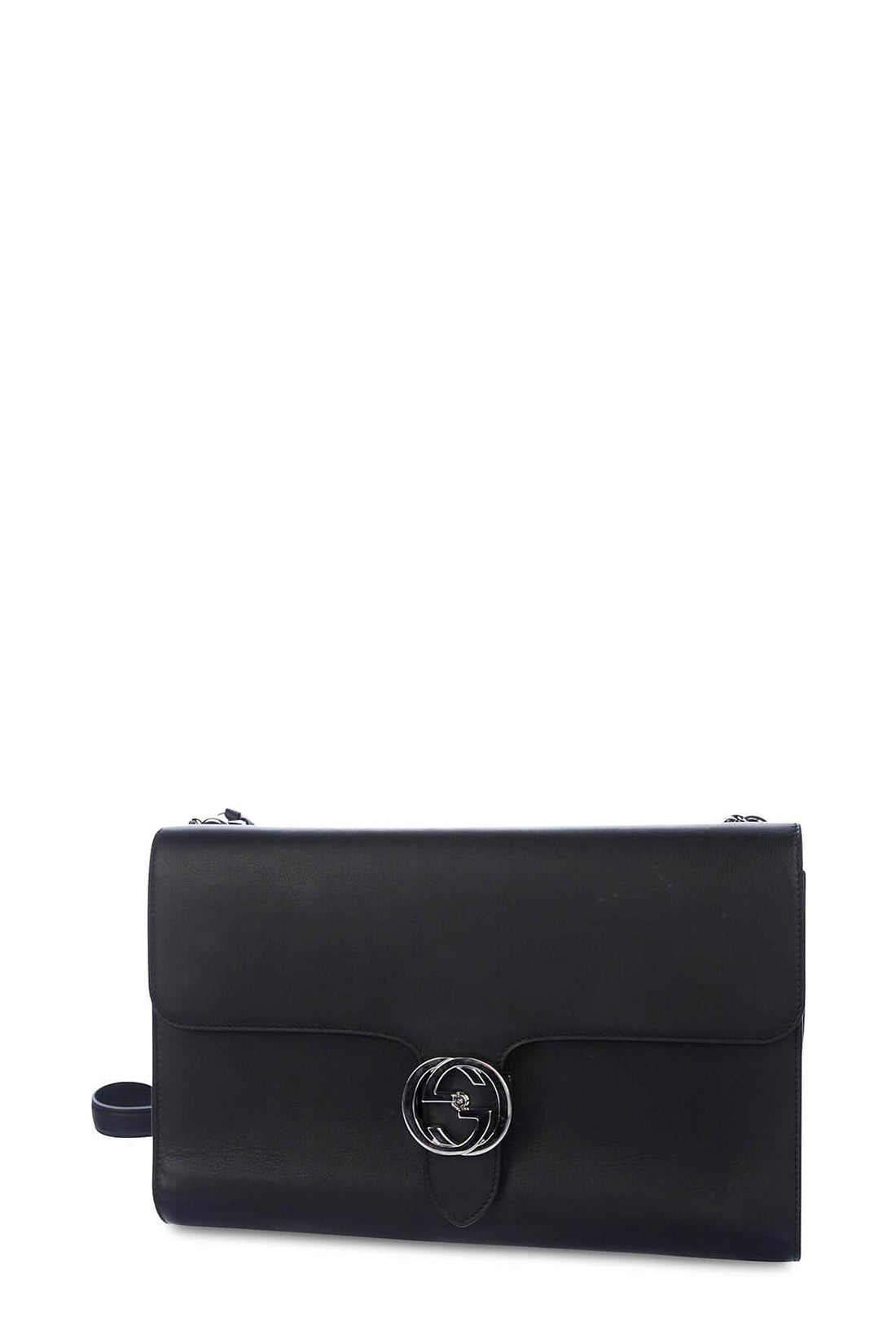 Medium Interlocking Shoulder Bag Black