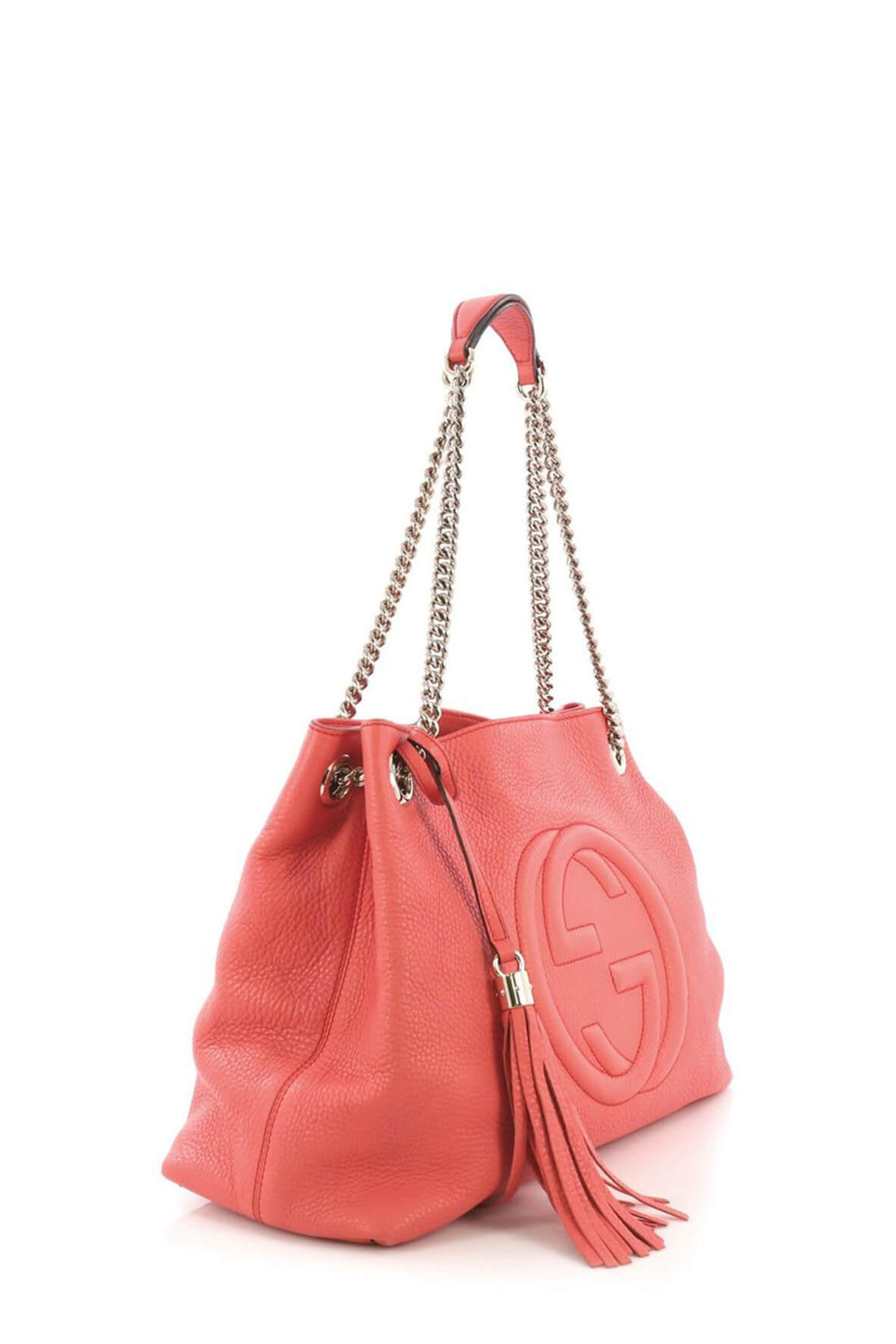 Medium Soho Chain Shoulder Bag Bright Coral