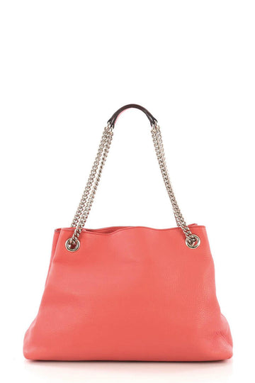 Medium Soho Chain Shoulder Bag Bright Coral