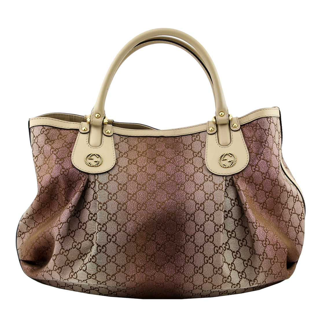Gucci Brown Lurex Scarlett Tote