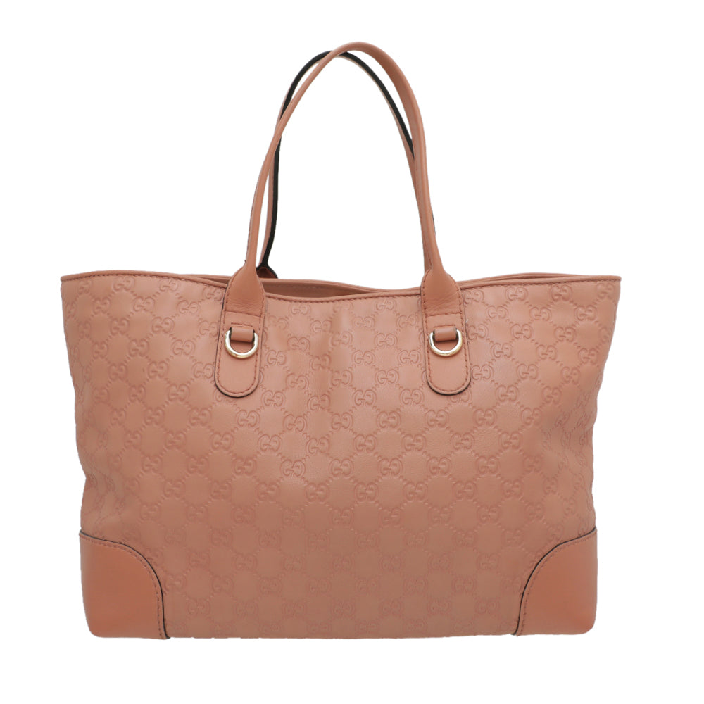 Gucci Rose Beige Guccissima Heart Bit Charm Tote Bag