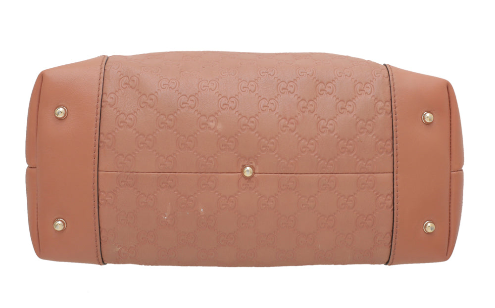 Gucci Rose Beige Guccissima Heart Bit Charm Tote Bag