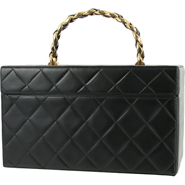 Chanel Vintage Matelasse Vanity Case Leather Handbag in Excellent condition