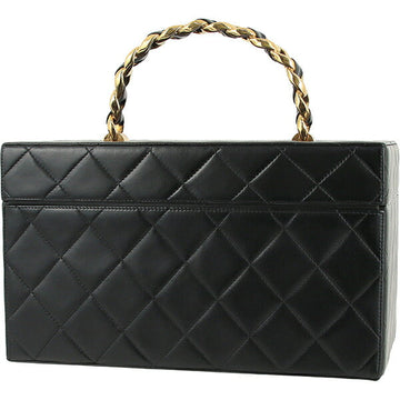 Chanel Vintage Matelasse Vanity Case Leather Handbag in Excellent condition