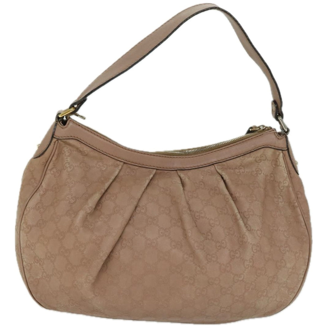 GUCCI ssima GG Canvas Shoulder Bag Beige 232955 Auth hk1103