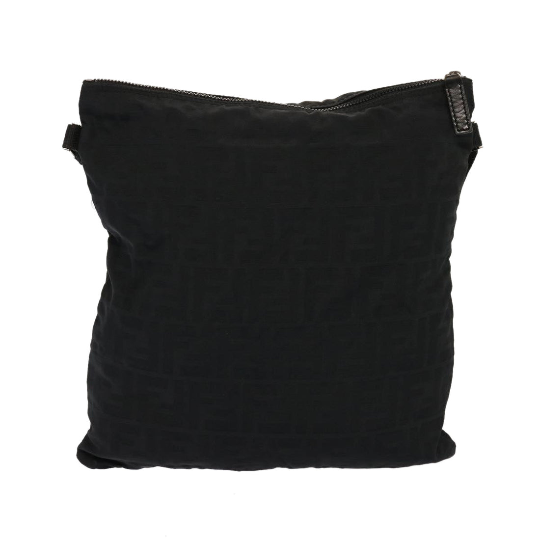 FENDI Zucca Canvas Shoulder Bag Black Auth hk1299