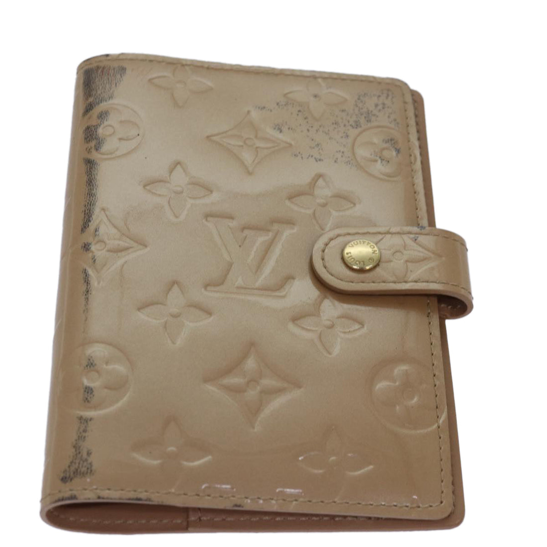 LOUIS VUITTON Vernis Taiga Agenda PM Day Planner Cover 3Set Beige LV Auth hk1436