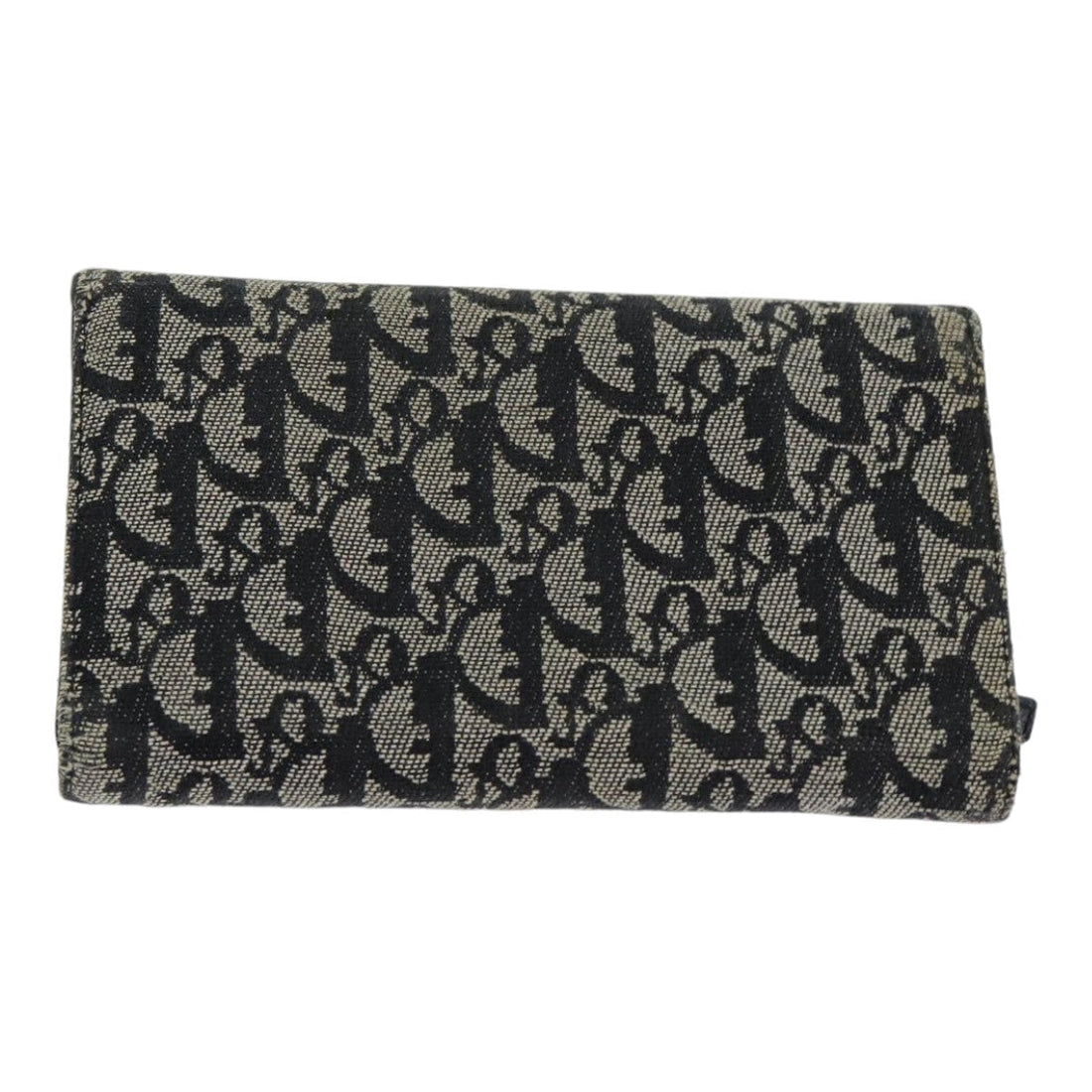 CHRISTIAN DIOR Trotter Canvas Wallet Black Auth hk1508